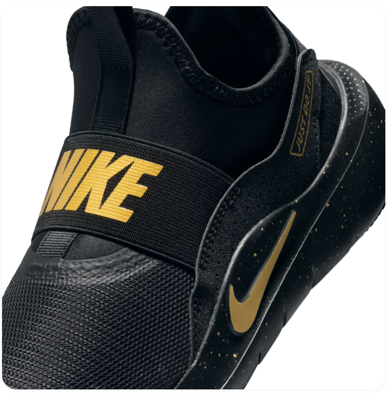 Nike Slip-On Mesh Sneakers – Black & Gold