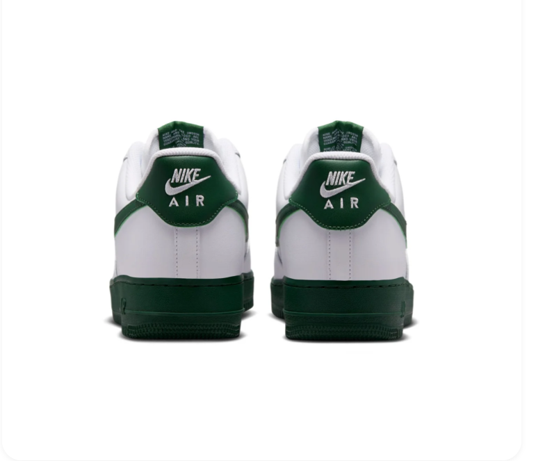 Nike Air Force 1 Low Sneakers – White & Forest Green