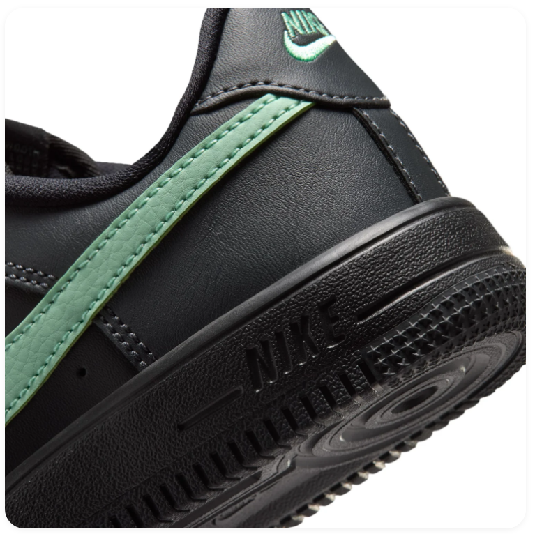 Nike Force 1 Low-Top Sneakers – Black & Mint Green