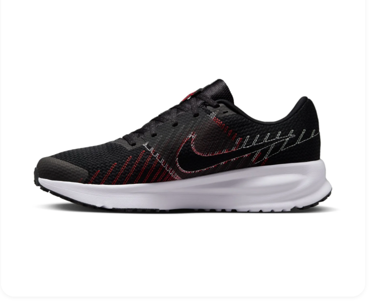 Nike Low-Top Mesh Sneakers – Black, Red & White