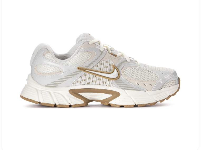 Nike Retro Mesh Sneakers – White, Light Grey & Gold