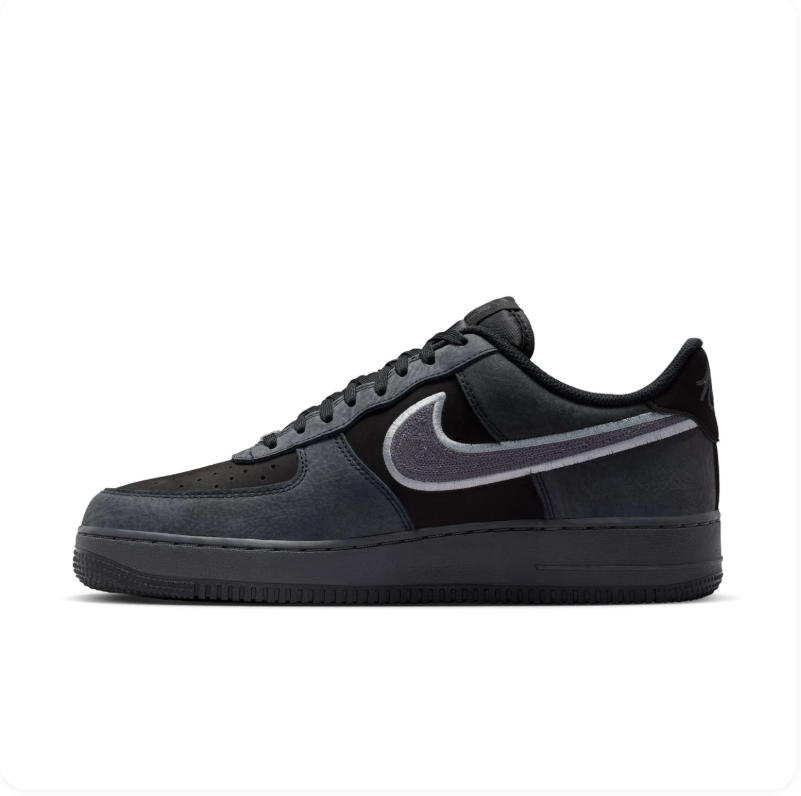Nike Air Force 1 Low Sneakers – Black, Charcoal & Silver Grey