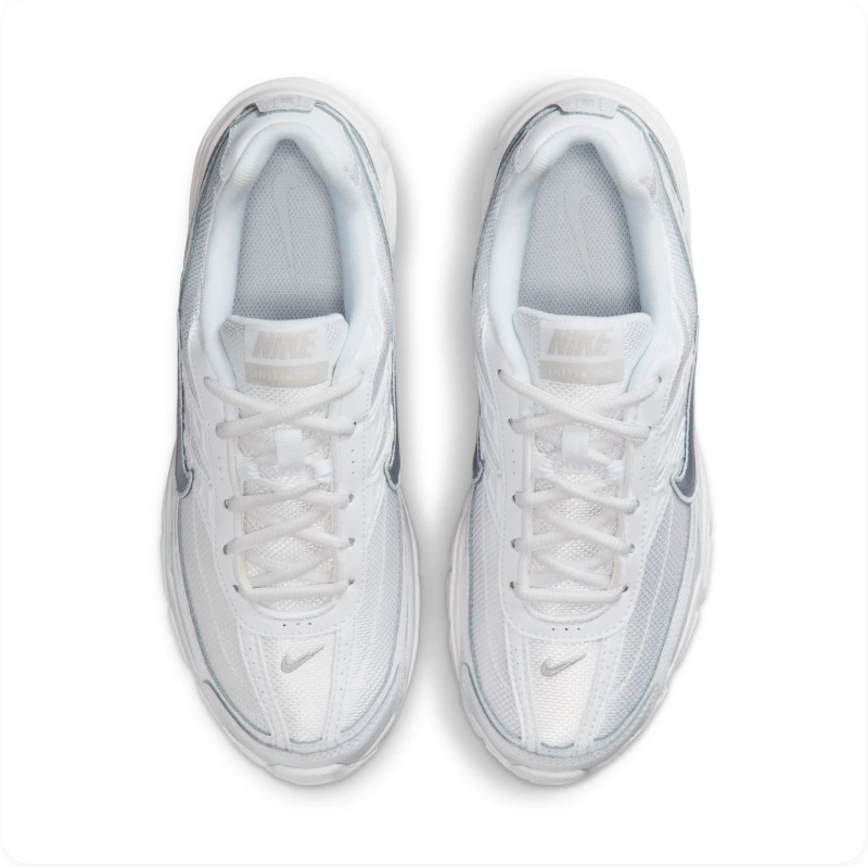Nike White & Silver Mesh Sneakers