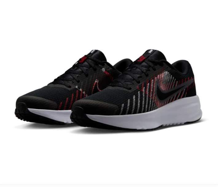 Nike Low-Top Mesh Sneakers – Black, Red & White