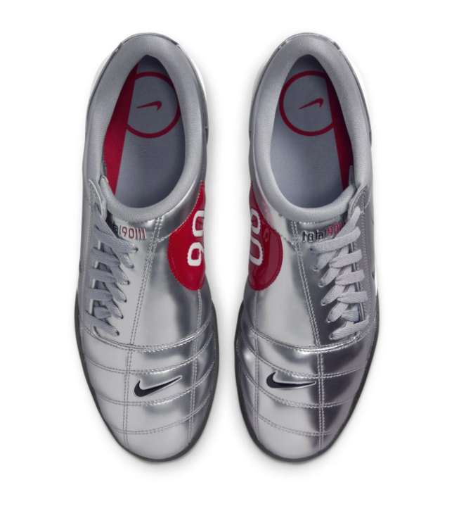 Nike Total 90 III Sneakers – Metallic Silver, Black & Red