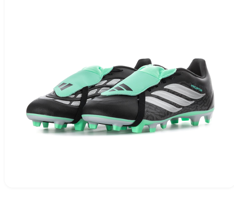 Adidas Predator Fold-Over Tongue Soccer Cleats - Black, Mint & Silver