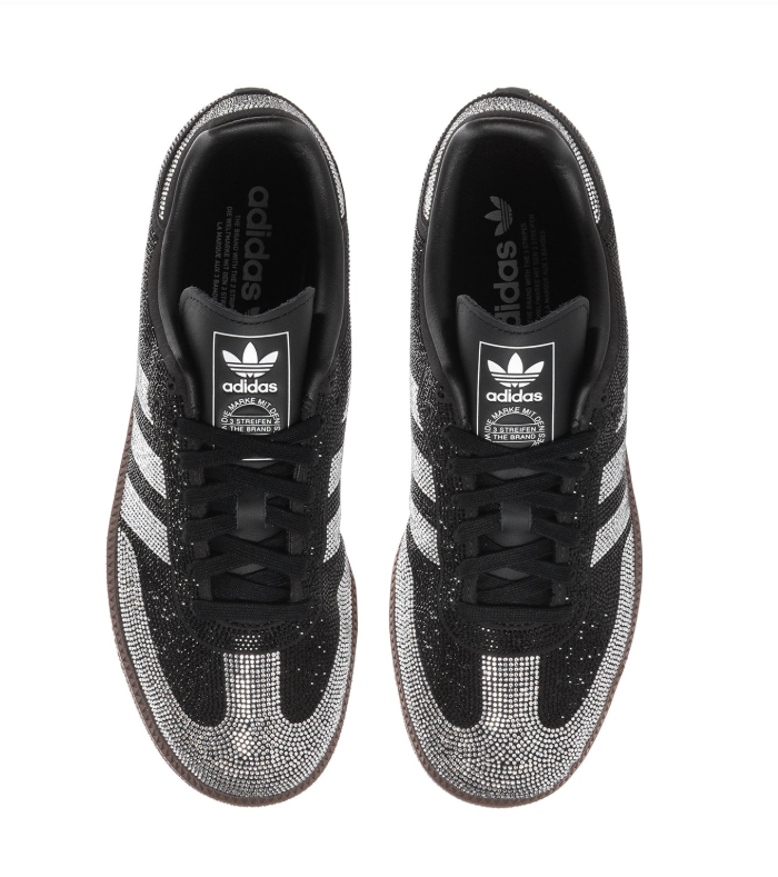 Adidas Rhinestone Low-Top Sneakers - Black, Silver & Brown