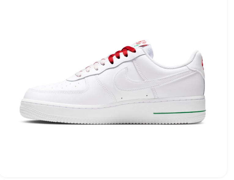 Nike Air Force 1 Low Sneakers – White with Red Rose Details