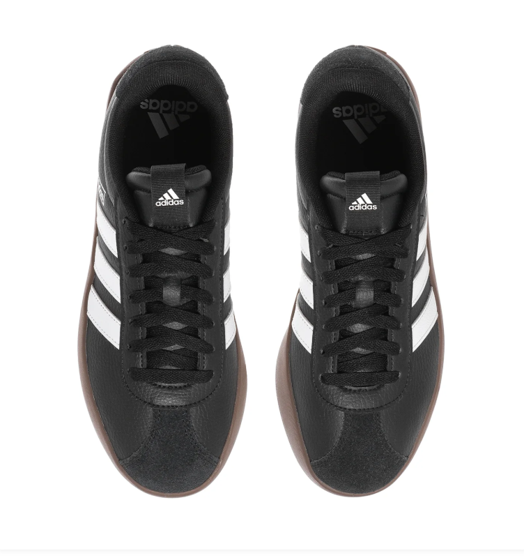 Adidas Low-Top Sneakers – Black & White with Brown Sole