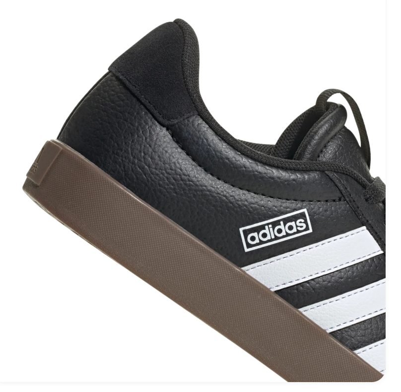 Adidas Low-Top Sneakers – Black & White with Brown Sole