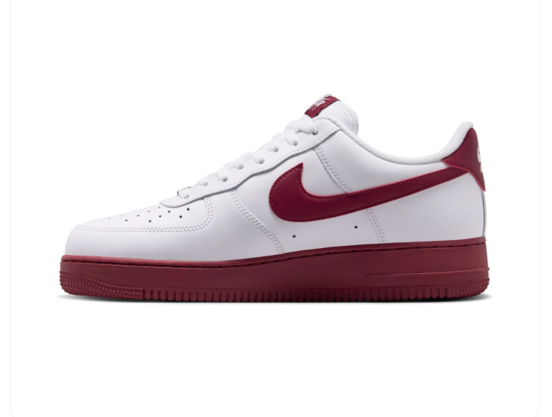 Nike Air Force 1 Low Sneakers – White & Burgundy