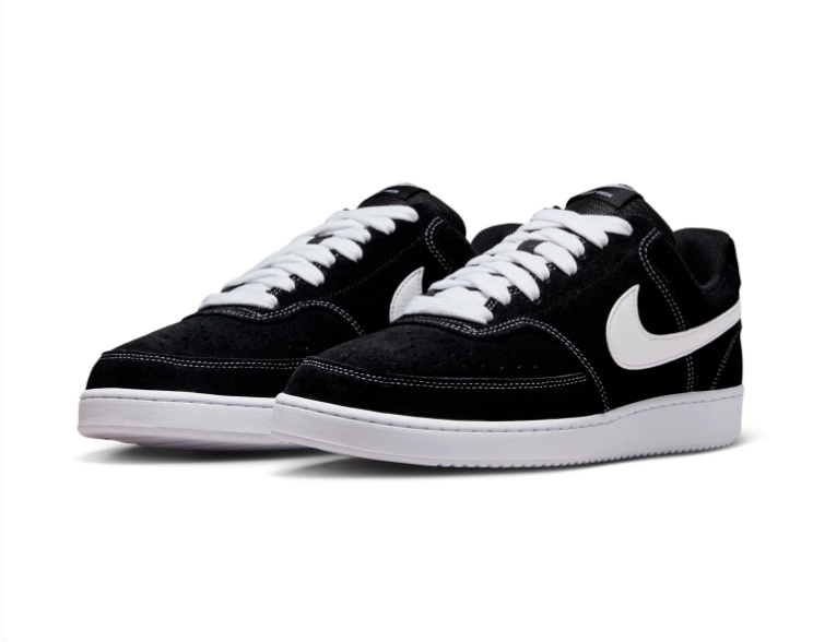 Nike Court Vision Low Sneakers – Black & White Contrast Stitching