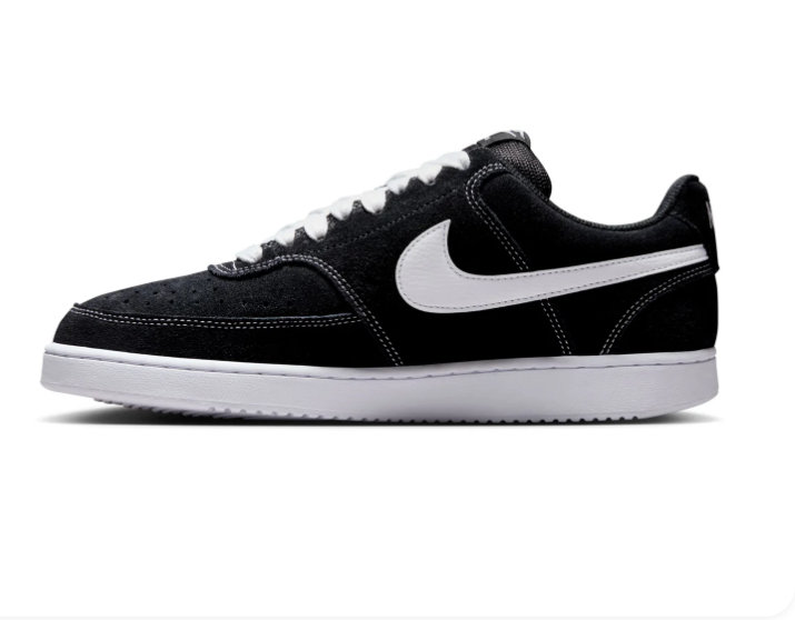 Nike Court Vision Low Sneakers – Black & White Contrast Stitching