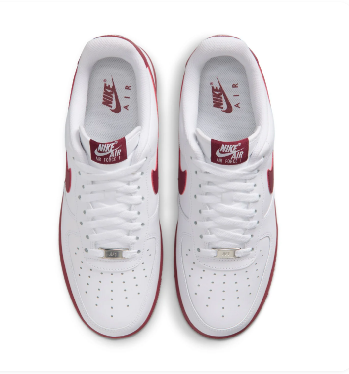 Nike Air Force 1 Low Sneakers – White & Burgundy