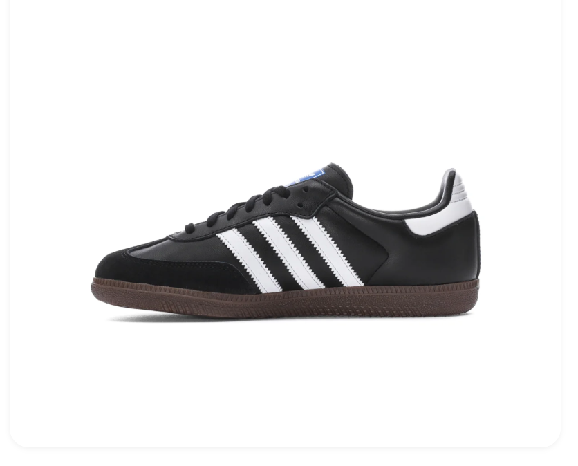 Adidas Samba Low-Top Sneakers – Black & White with Brown Sole