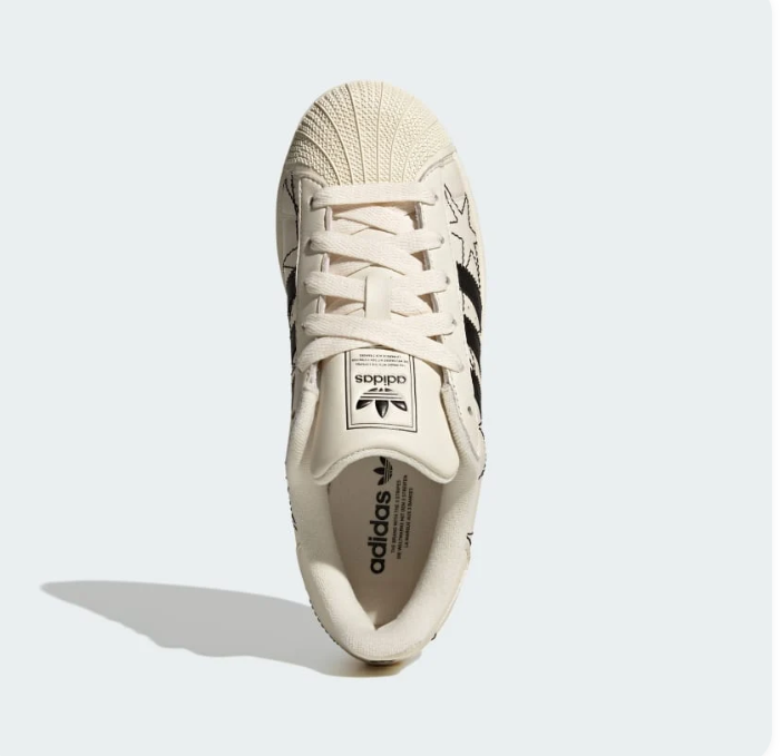 Adidas Superstar Star-Pattern Sneakers - Cream & Black