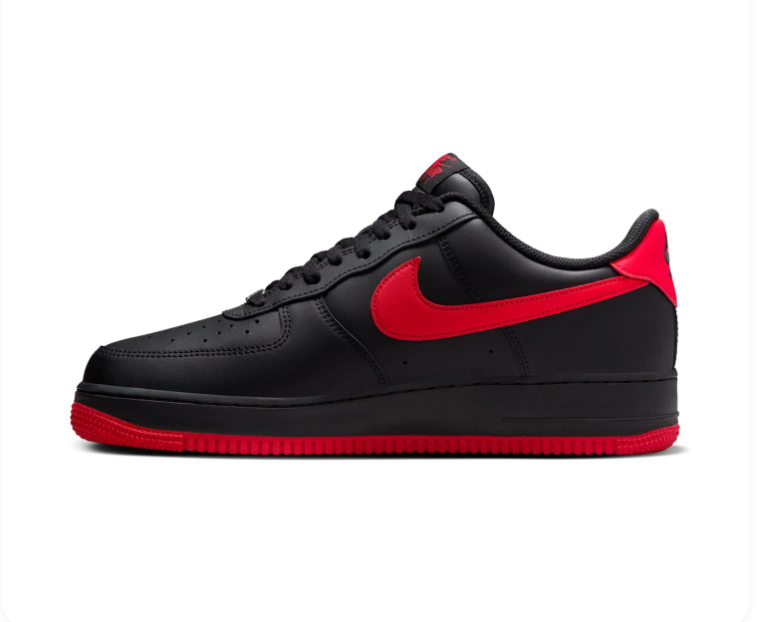 Nike Air Force 1 Low Sneakers – Black & Red