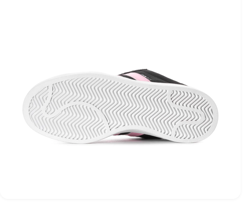 Adidas Campus Low-Top Sneakers – Black & Pale Pink with White Sole