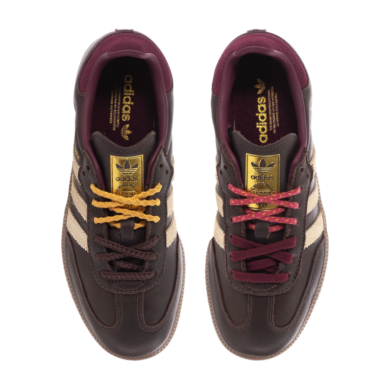 Adidas Samba Sneakers - Dark Brown, Cream & Burgundy