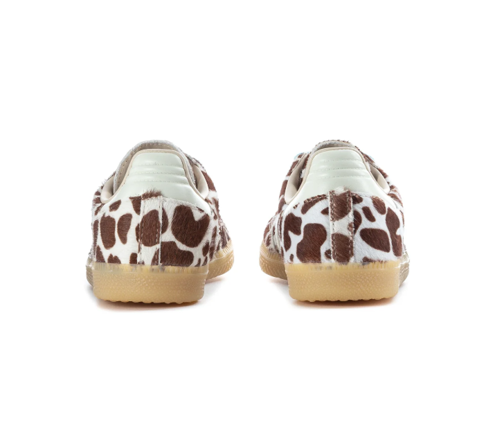 Adidas Cow-Print Low-Top Sneakers - Brown, Cream & Light Blue