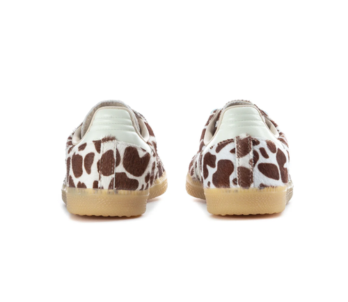 Adidas Cow-Print Low-Top Sneakers - Brown, Cream & Light Blue