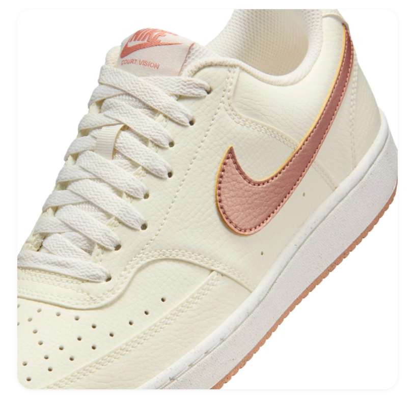 Nike Court Vision Low Sneakers – Cream & Dusty Rose