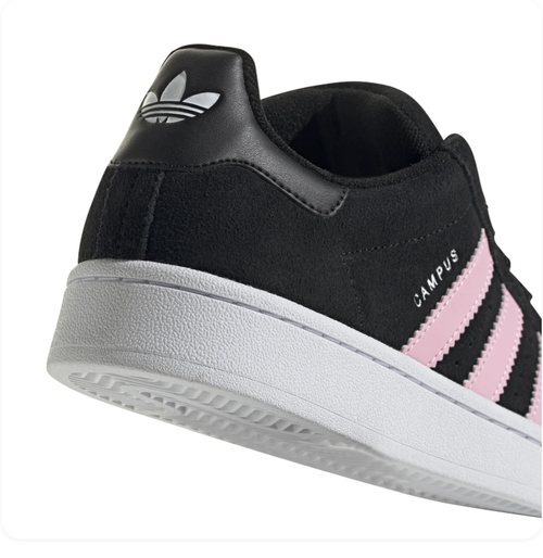 Adidas Campus Low-Top Sneakers – Black & Pale Pink with White Sole