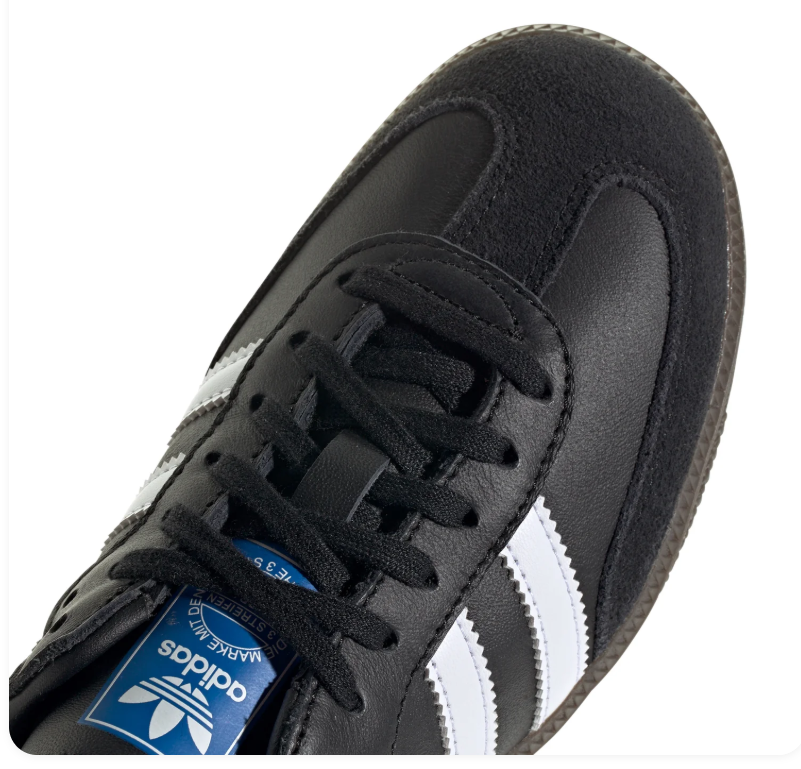 Adidas Samba Low-Top Sneakers – Black & White with Brown Sole