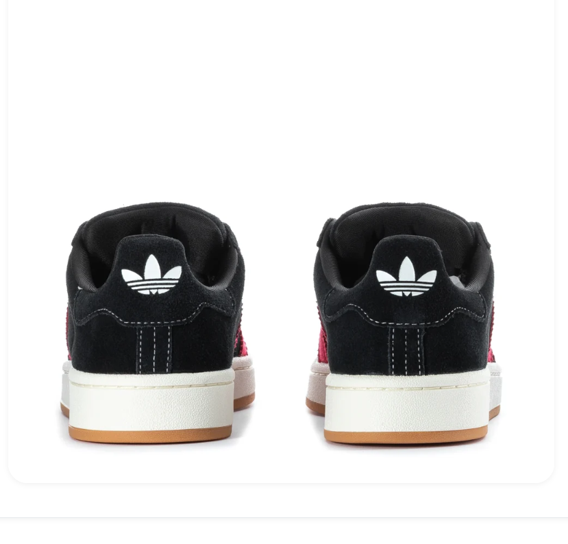 Adidas Campus Low-Top Sneakers – Black & Pink with Gum Sole