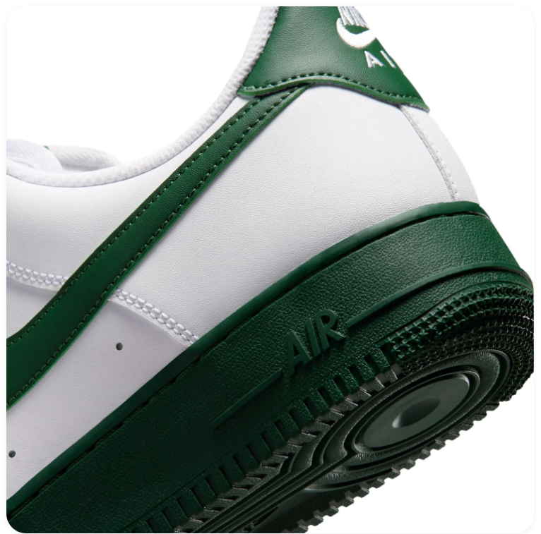 Nike Air Force 1 Low Sneakers – White & Forest Green