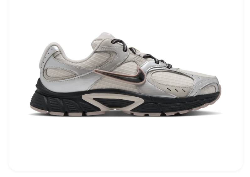 Nike Retro Low-Top Sneakers – Cream, Silver & Black