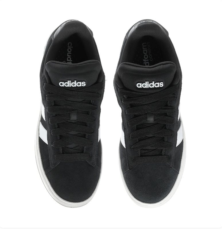 Adidas Low-Top Sneakers – Black & White with Cream and Gum Sole