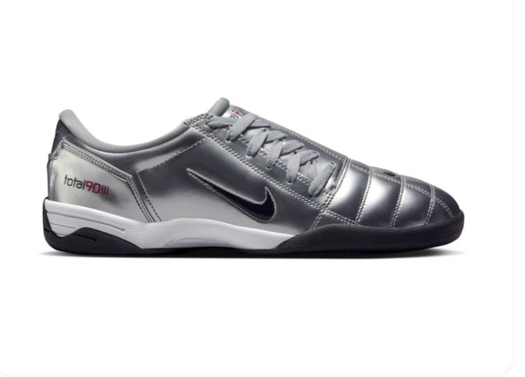 Nike Total 90 III Sneakers – Metallic Silver, Black & Red
