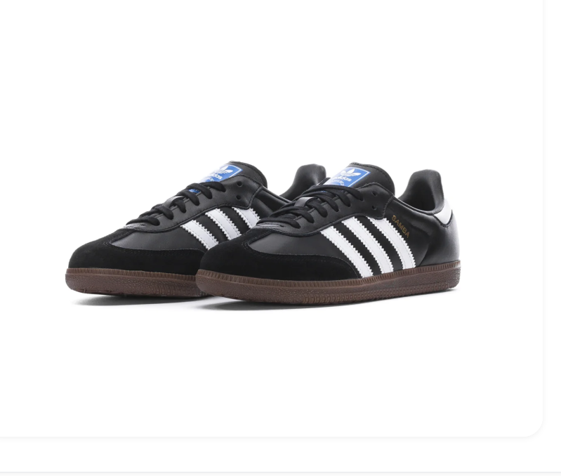 Adidas Samba Low-Top Sneakers – Black & White with Brown Sole
