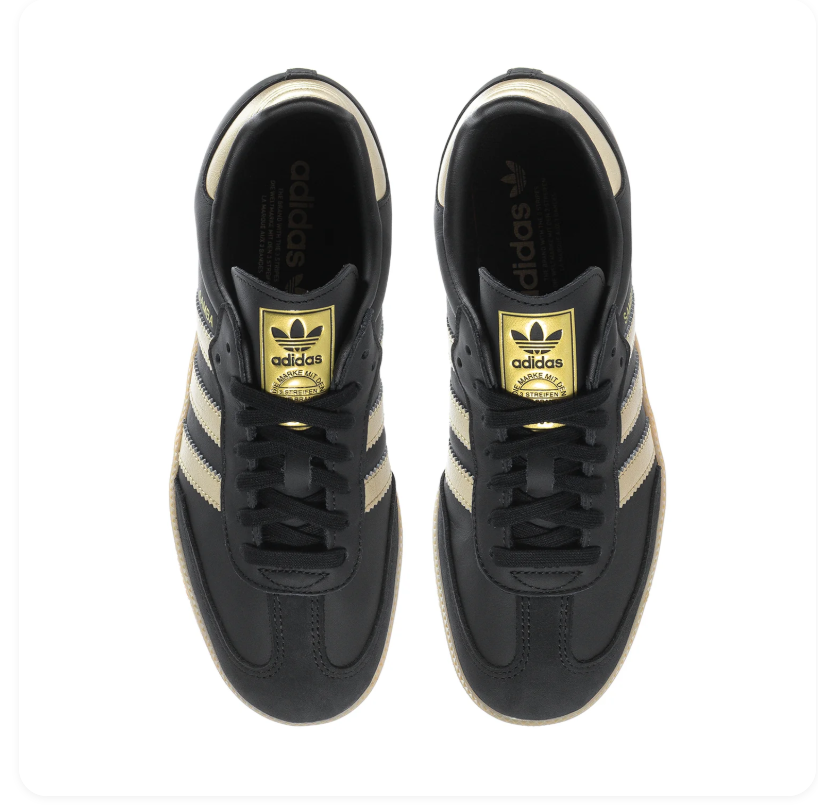 Adidas Samba Low-Top Sneakers – Black, Metallic Gold & Gum