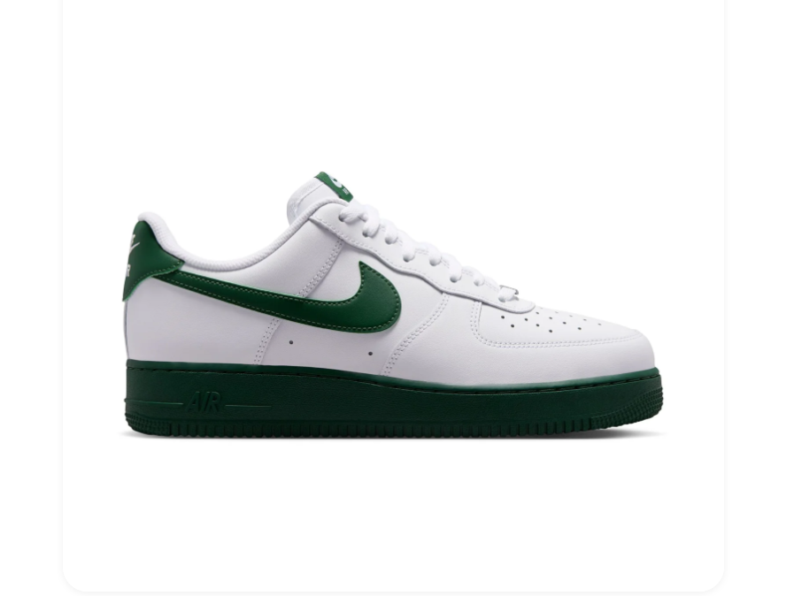 Nike Air Force 1 Low Sneakers – White & Forest Green