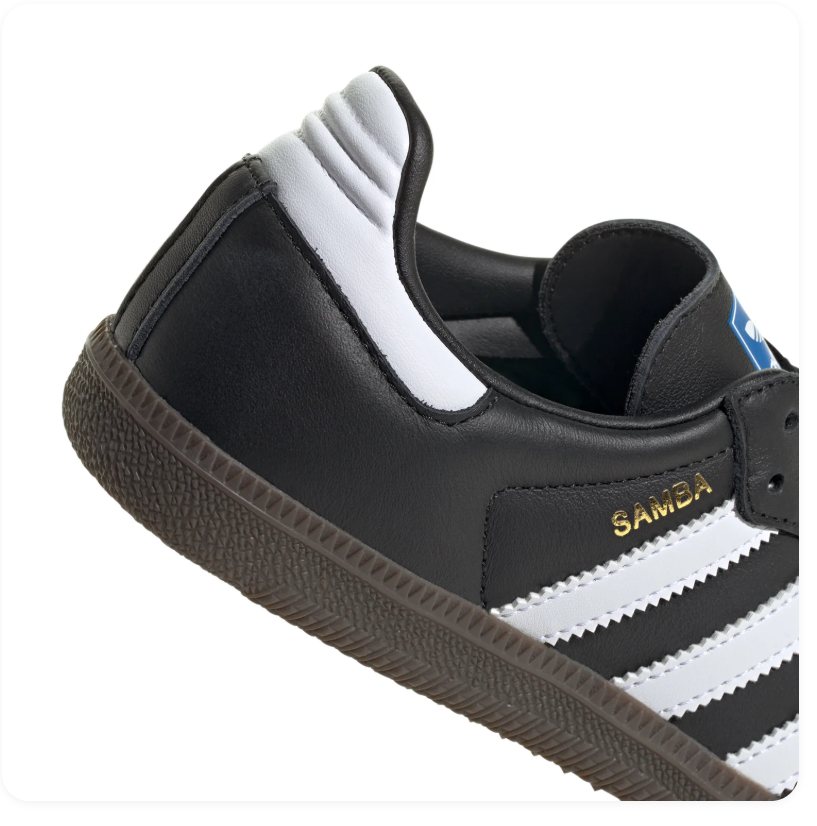 Adidas Samba Low-Top Sneakers – Black & White with Brown Sole