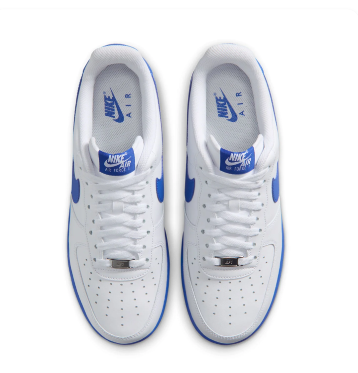 Nike Air Force 1 Low Sneakers – White & Royal Blue Sole