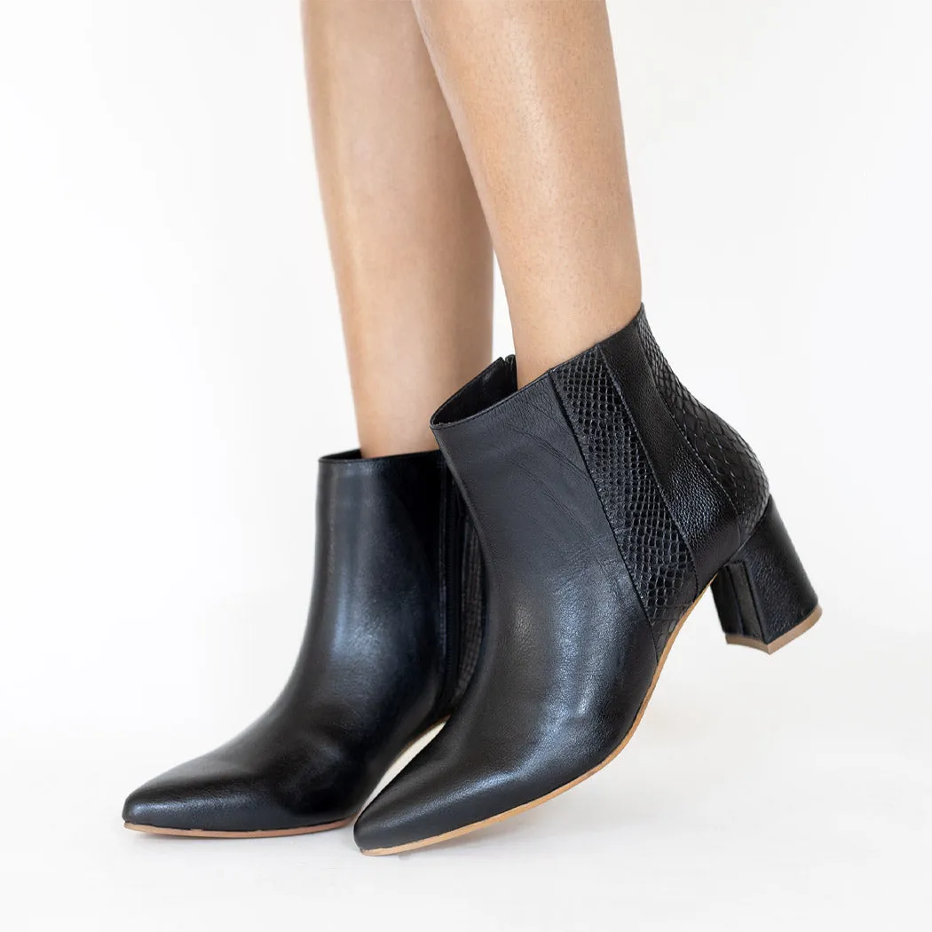 Aurlene ankle booties in black leather womens shoes