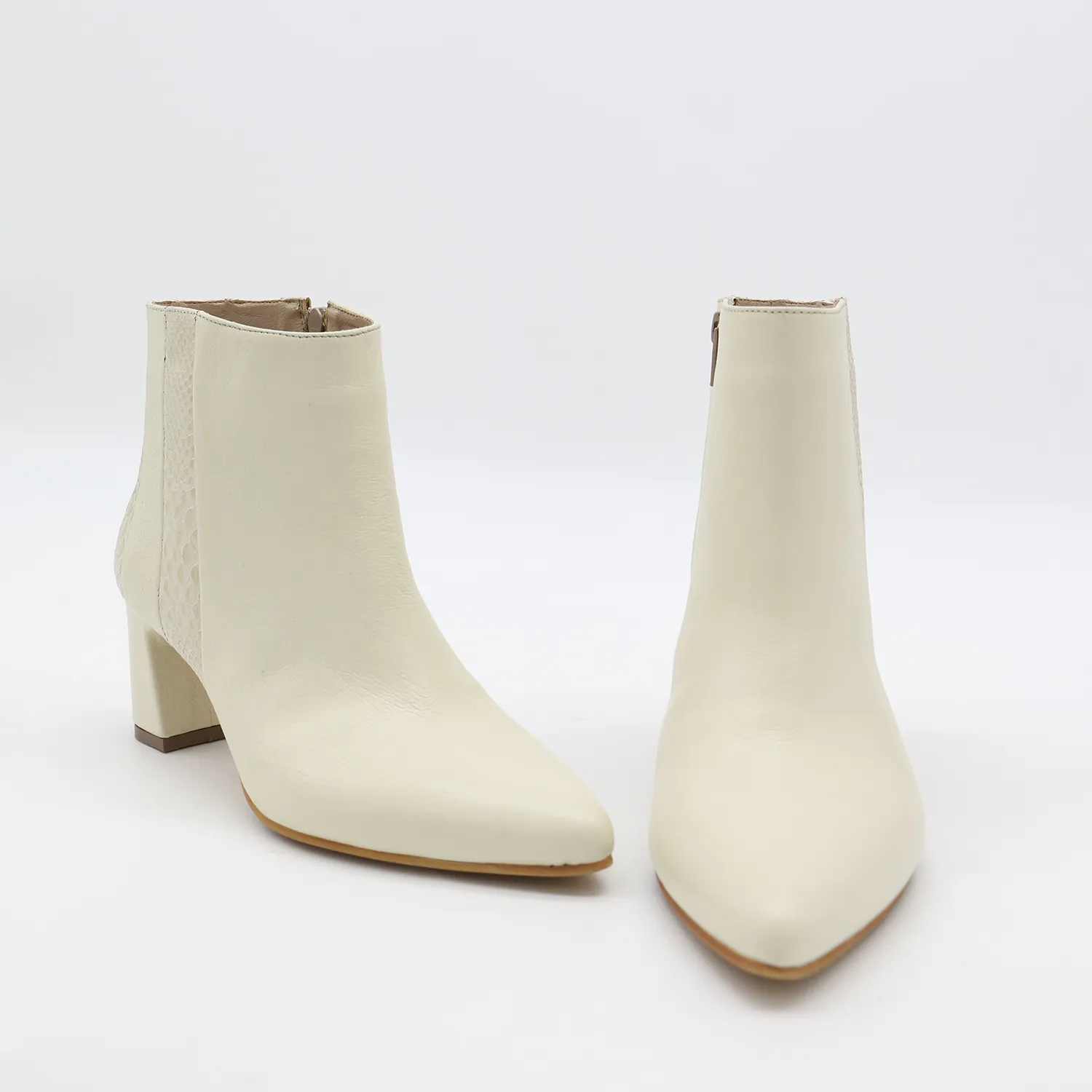 Aurlene ankle booties off white leather womens shoes