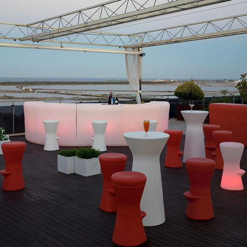 BANCONE BAR CURVA IBIZA 120 CON LUCE