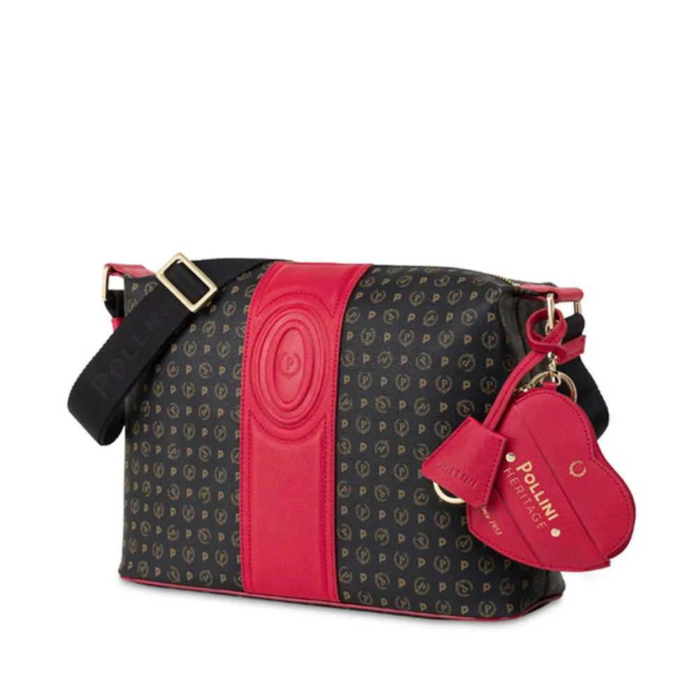 Borsa Donna a Spalla a Tracolla POLLINI Linea Heritage 70th Anniversary Nero e Rosso