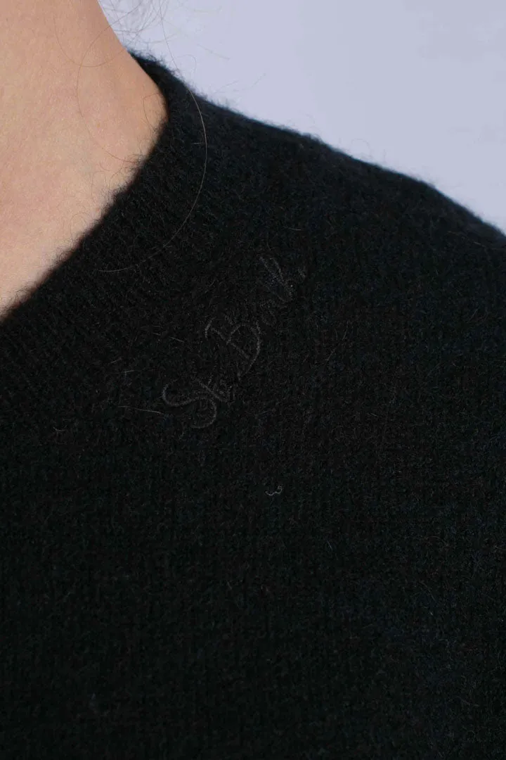 Cardigan donna girocollo con bottoni nero