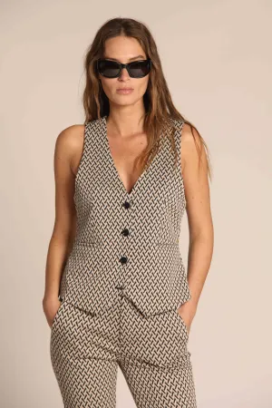 Ellen gilet donna in jersey con pattern spigato