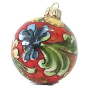 Palla di Natale Mignon in Ceramica Artistica di Caltagirone, Diametro 4 cm, vari decori, Kalat Ceramiche