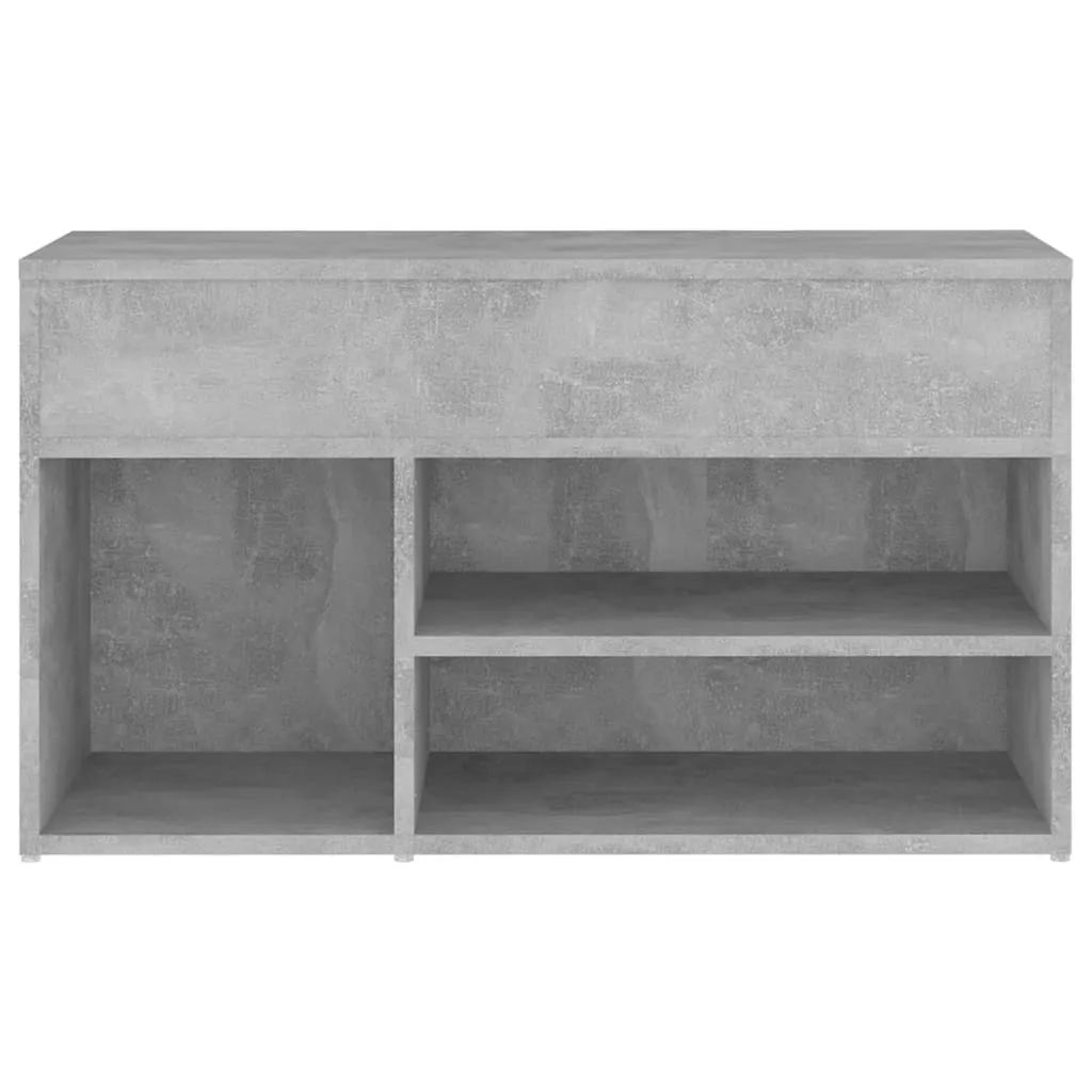 Panca Portascarpe Grigio Cemento 80x30x45 cm in Truciolato