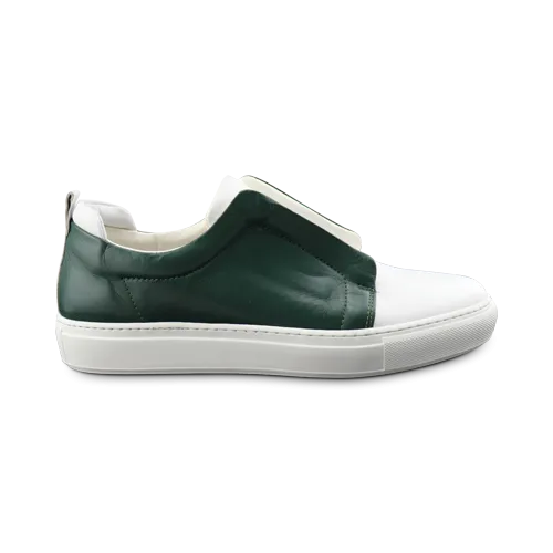 Sneakers in pelle bianco/verde