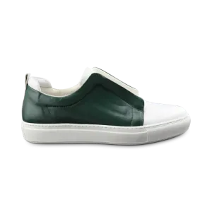 Sneakers in pelle bianco/verde